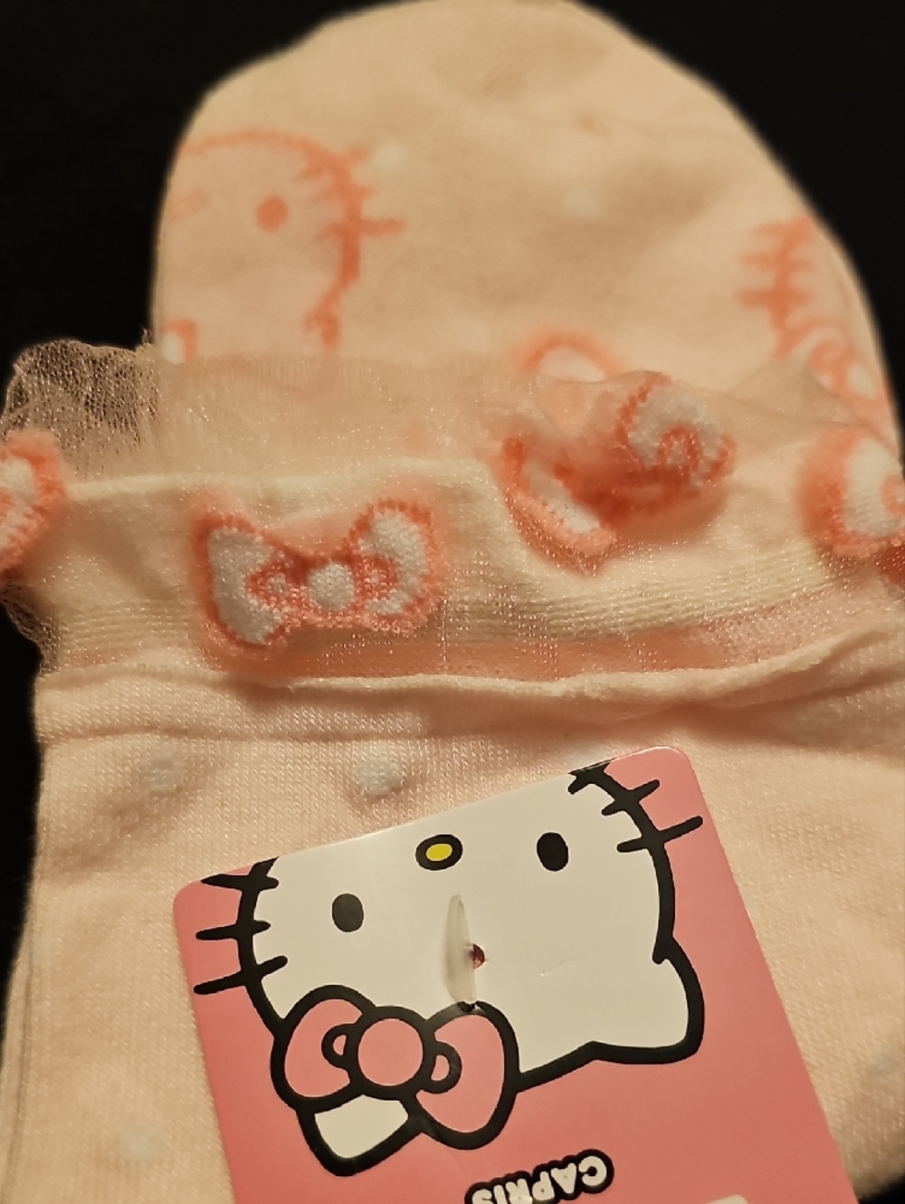 Hello Kitty Women's Pink Ruffle Ankle Socks - Picture 3 of 3